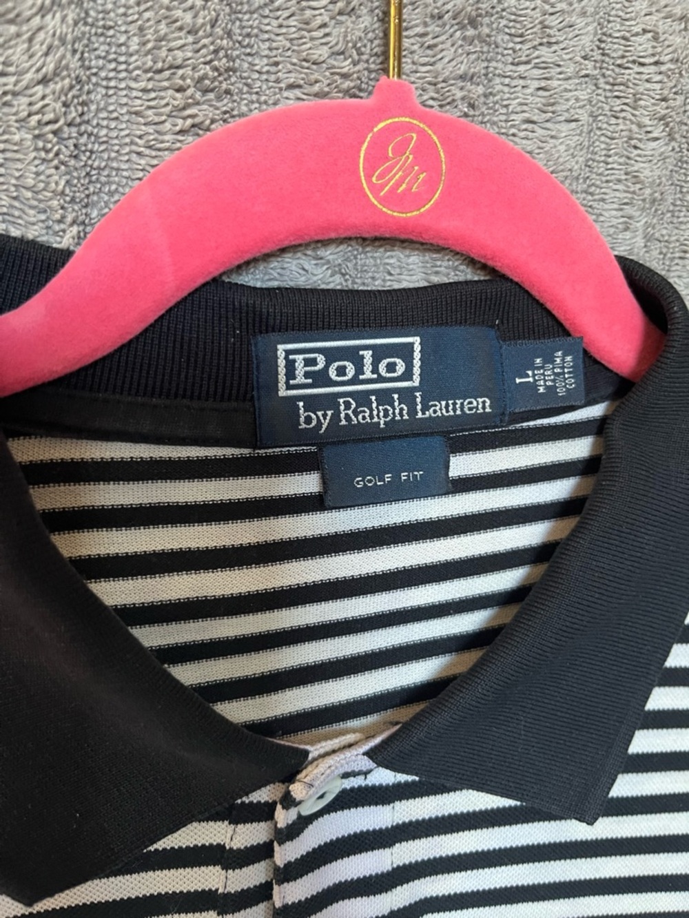 Polo by Ralph Lauren Black and White Striped Polo Shirt